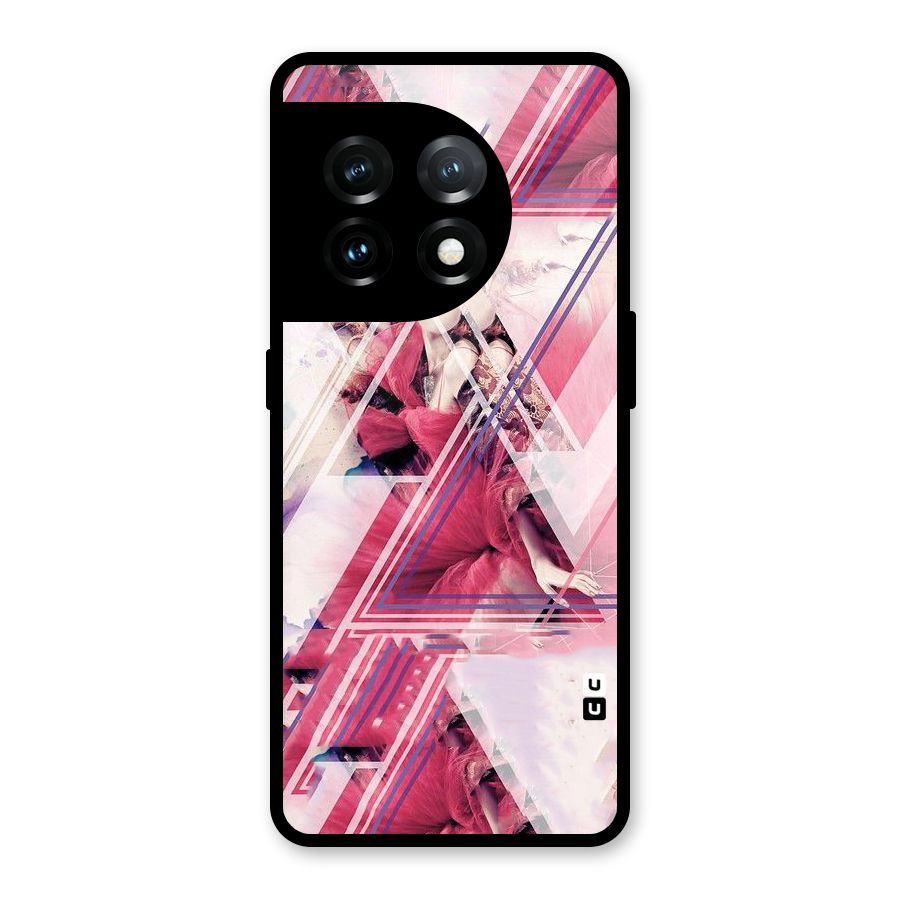 Pink Rose Abstract Glass Back Case for OnePlus 11
