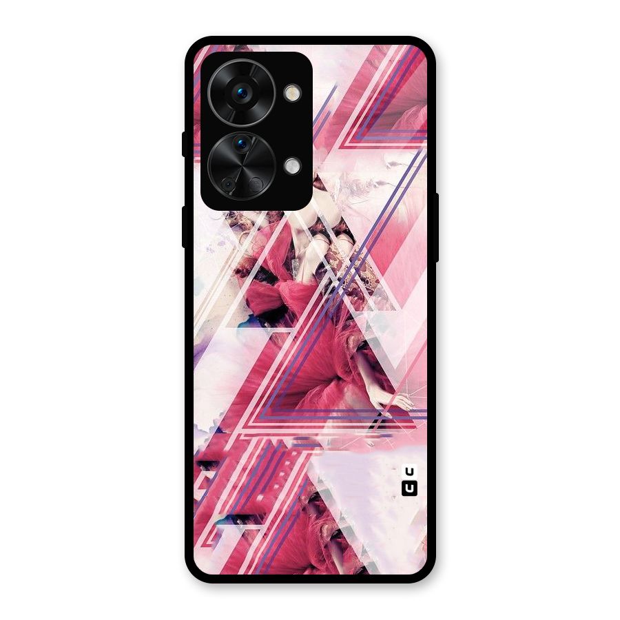 Pink Rose Abstract Glass Back Case for OnePlus Nord 2T
