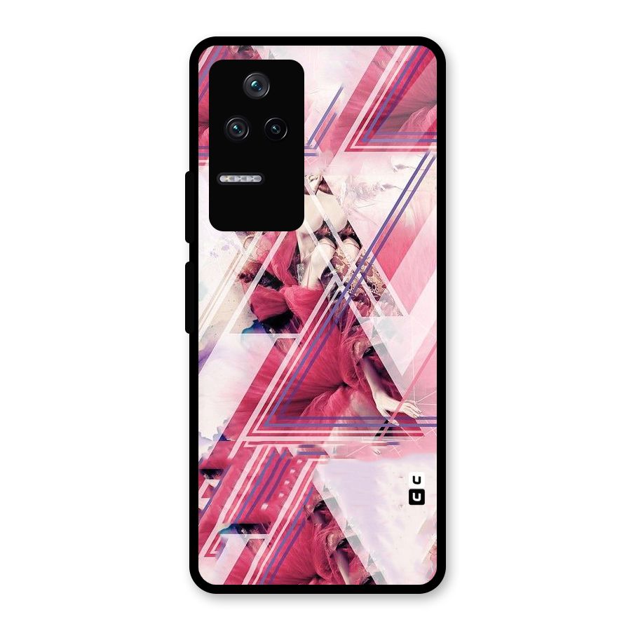 Pink Rose Abstract Glass Back Case for Poco F4 5G