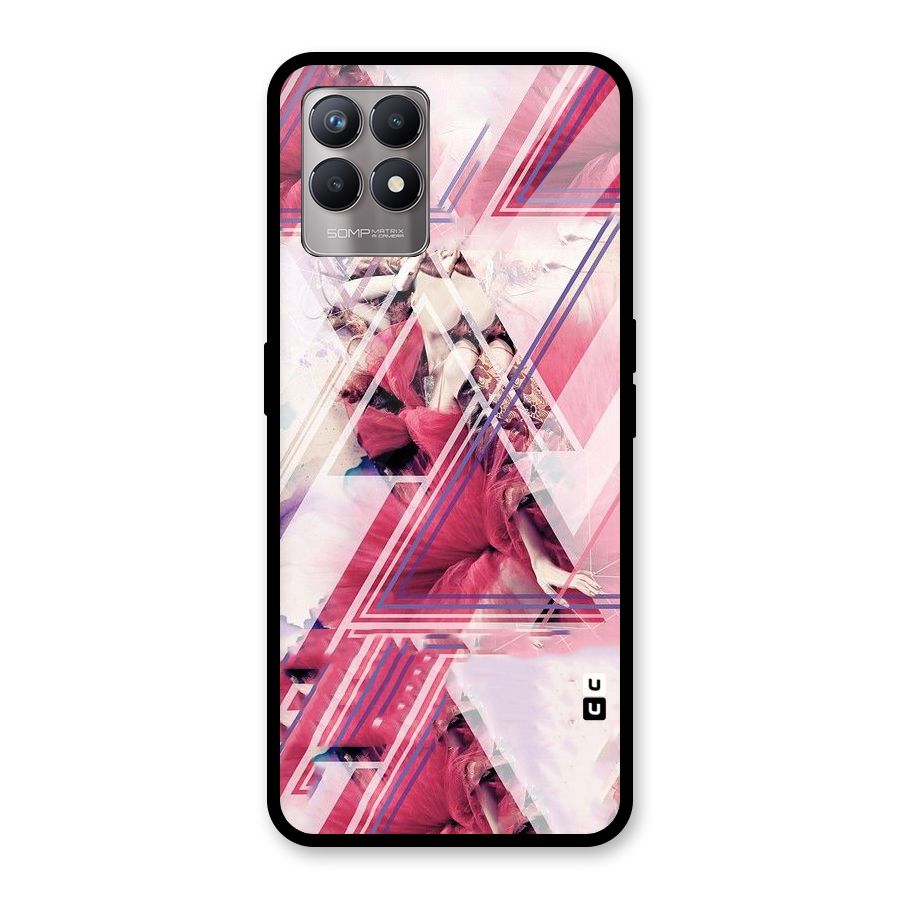 Pink Rose Abstract Glass Back Case for Realme Narzo 50