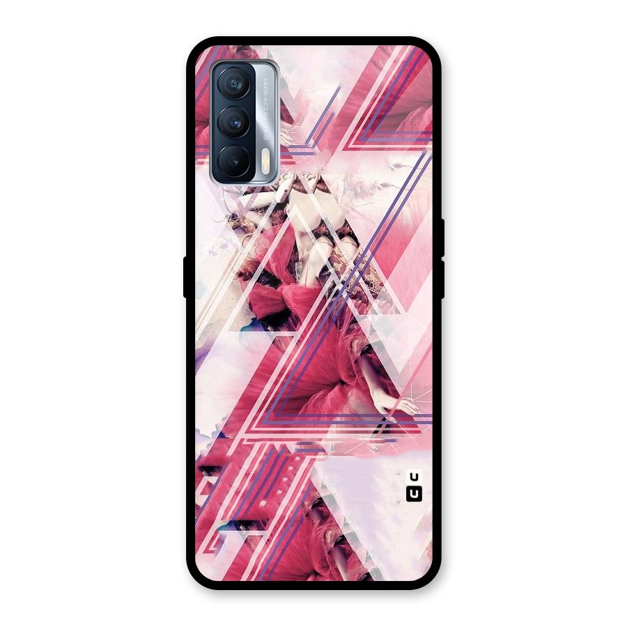 Pink Rose Abstract Glass Back Case for Realme X7