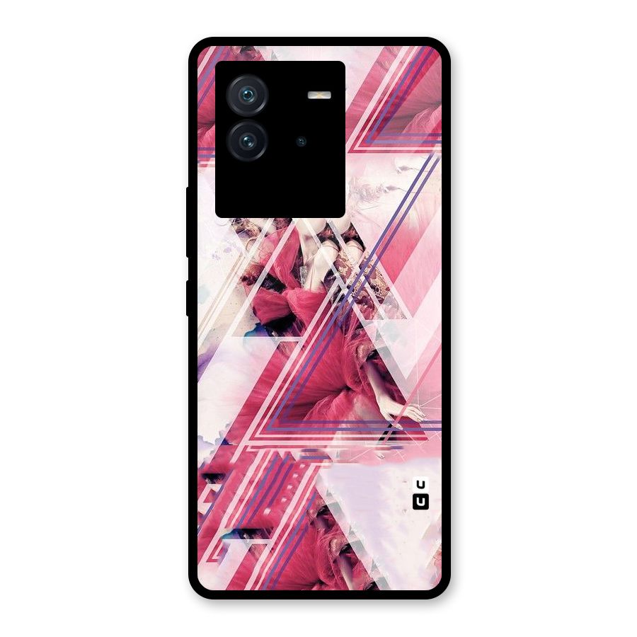 Pink Rose Abstract Glass Back Case for Vivo iQOO Neo 6 5G