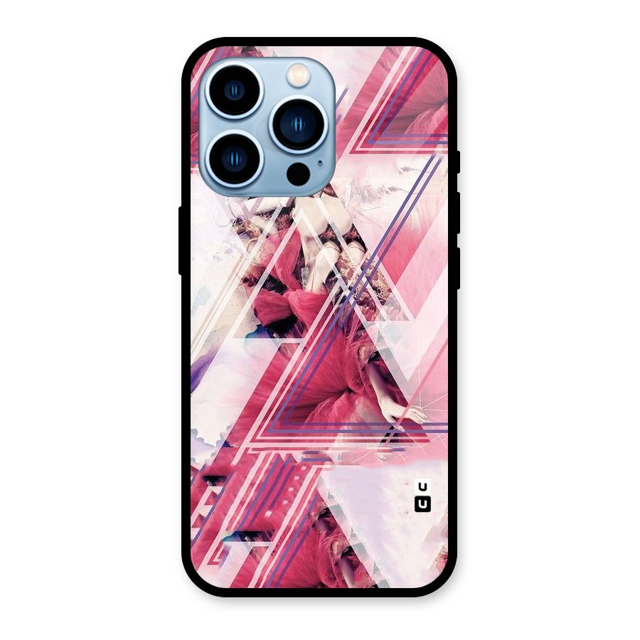 Pink Rose Abstract Glass Back Case for iPhone 13 Pro