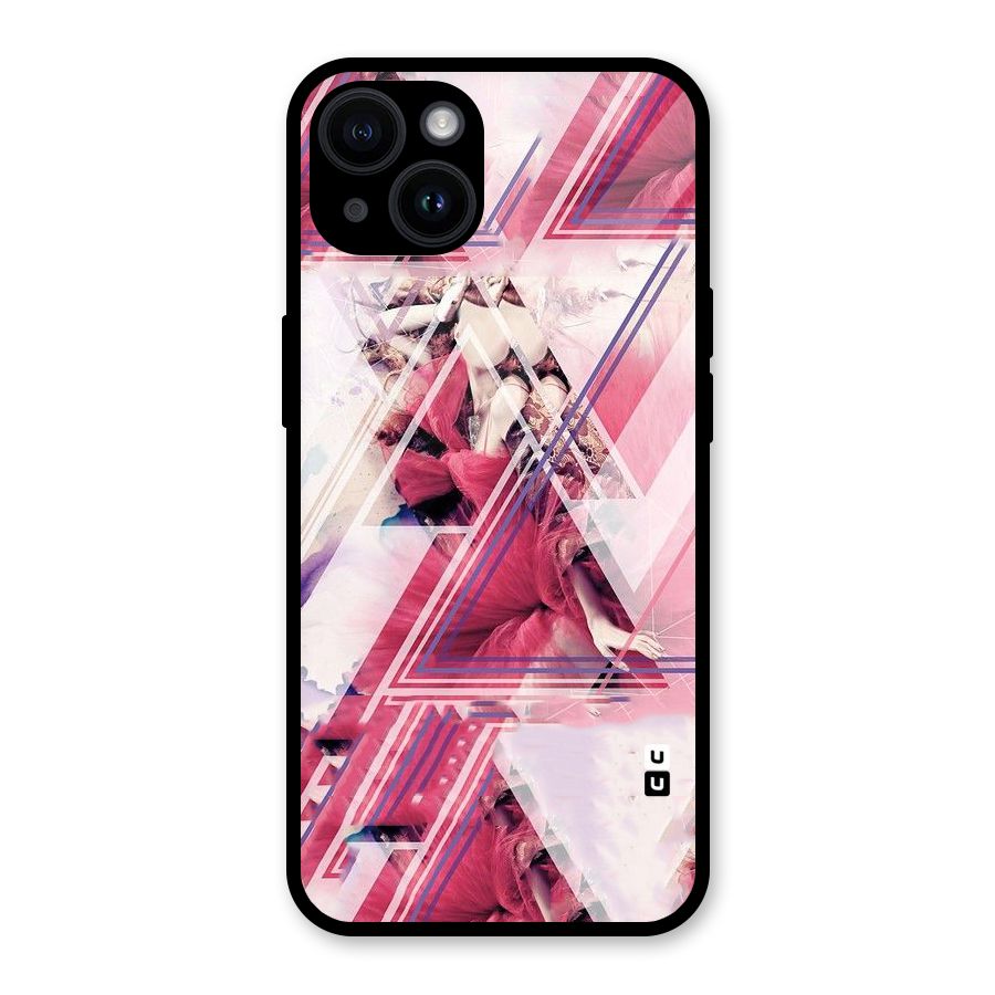 Pink Rose Abstract Glass Back Case for iPhone 14