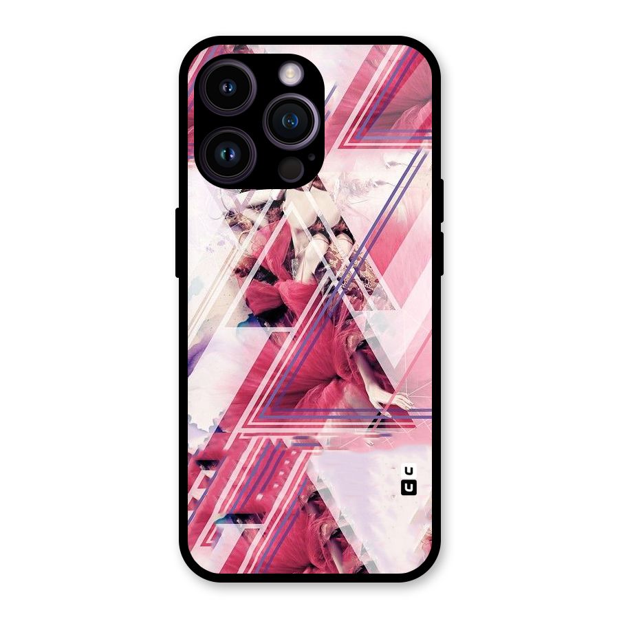 Pink Rose Abstract Glass Back Case for iPhone 14 Pro Max