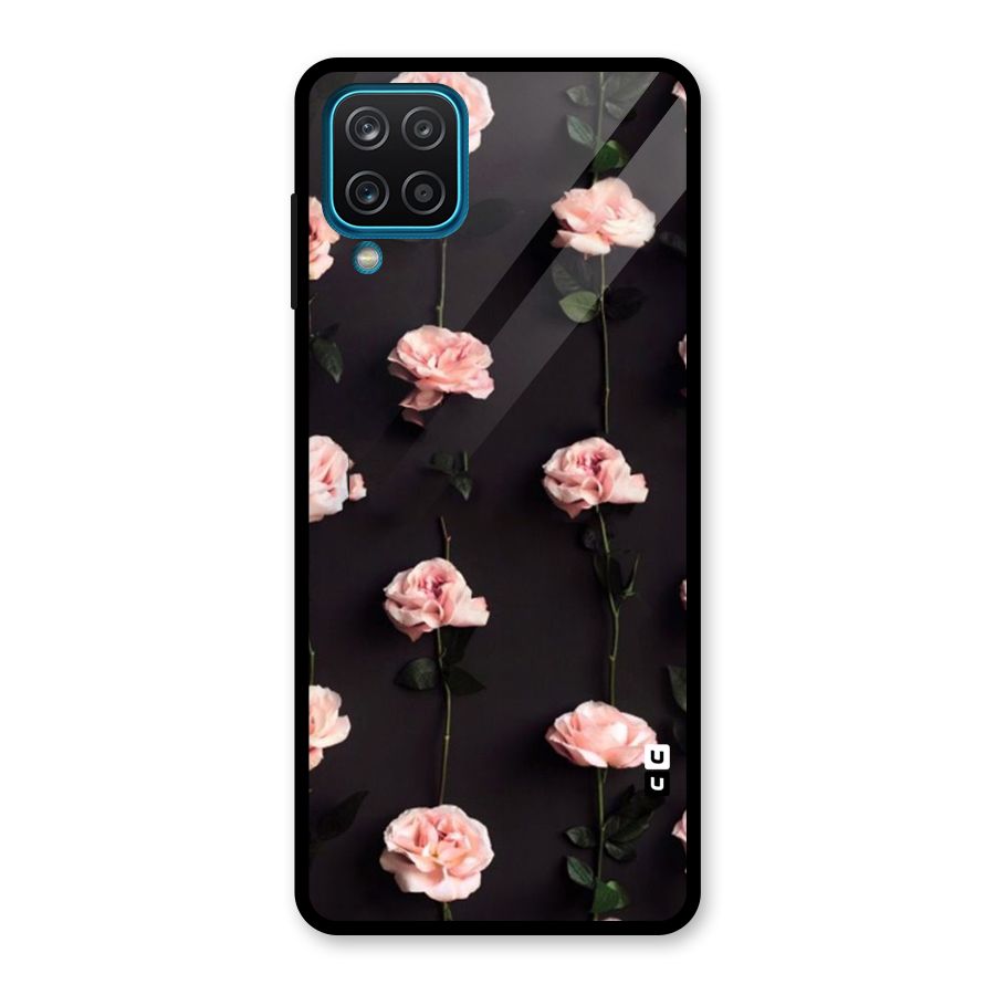 Pink Roses Glass Back Case for Galaxy A12