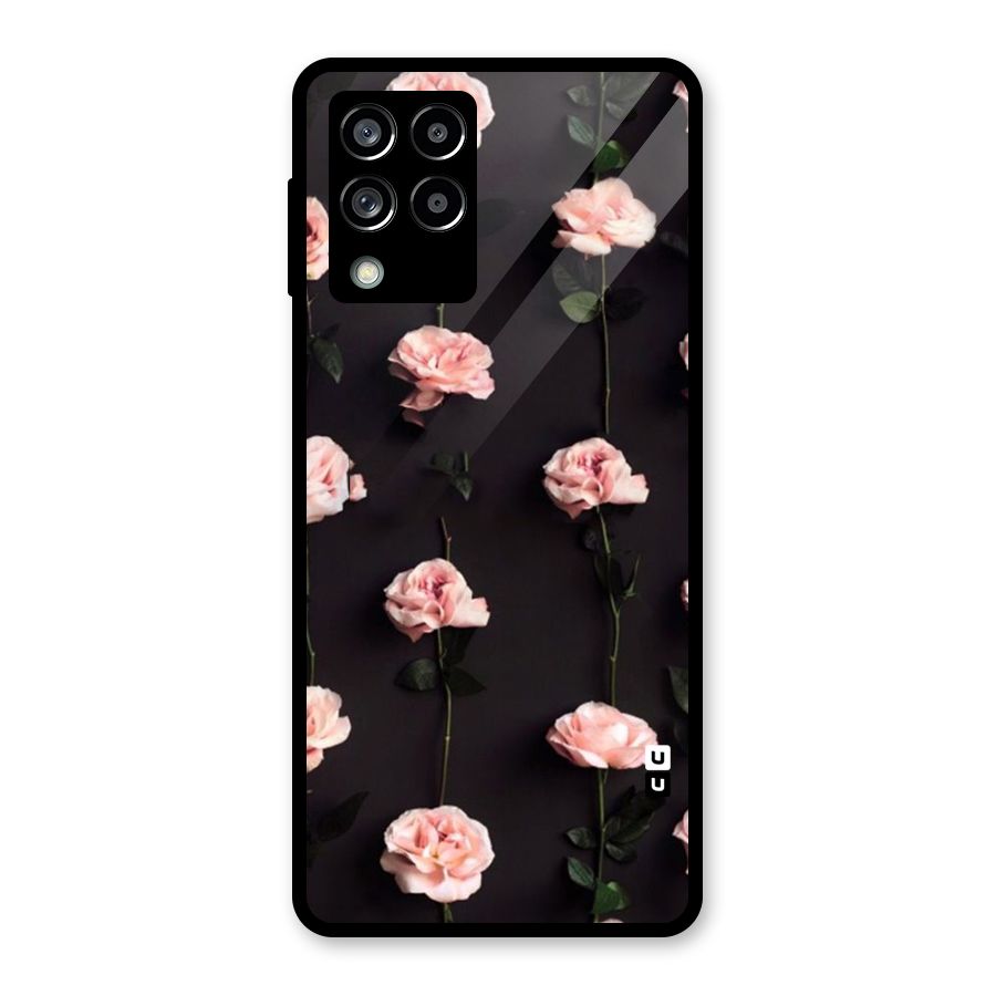 Pink Roses Glass Back Case for Galaxy M53 5G