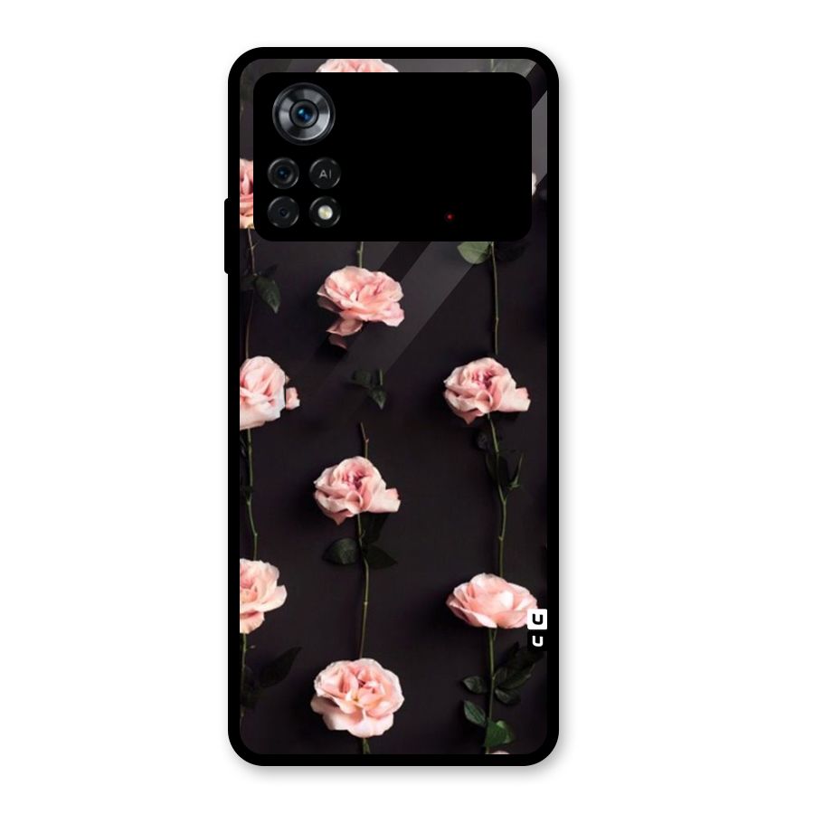 Pink Roses Glass Back Case for Poco X4 Pro 5G