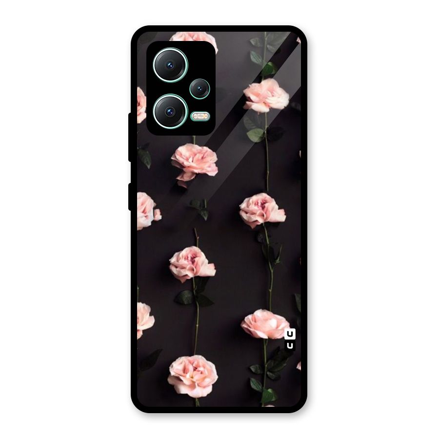 Pink Roses Glass Back Case for Redmi Note 12 5G