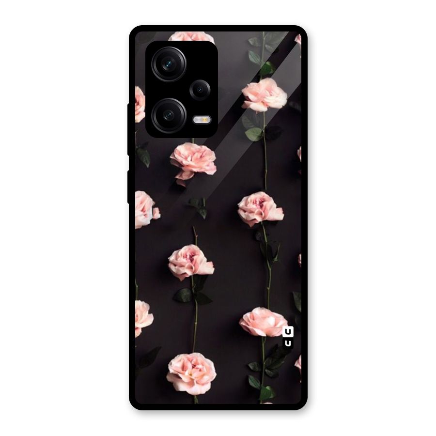 Pink Roses Glass Back Case for Redmi Note 12 Pro