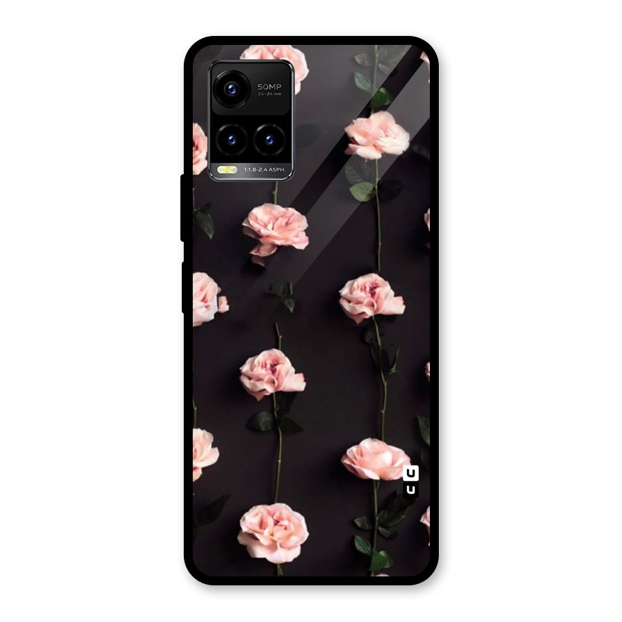 Pink Roses Glass Back Case for Vivo Y21G