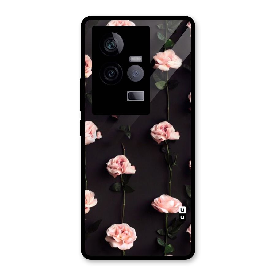 Pink Roses Glass Back Case for Vivo iQOO 11 5G