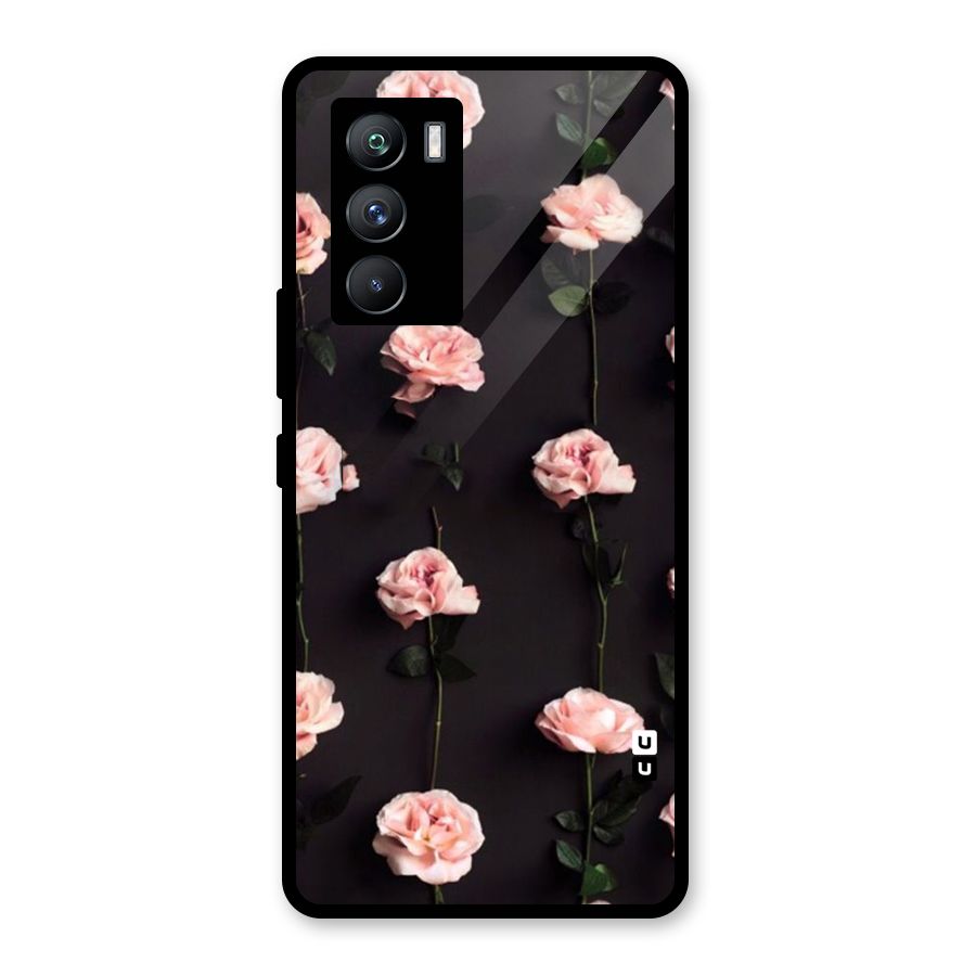 Pink Roses Glass Back Case for Vivo iQOO 9 SE