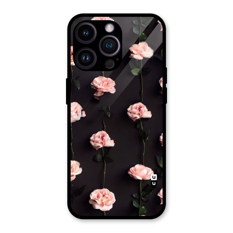 Pink Roses Glass Back Case for iPhone 14 Pro Max