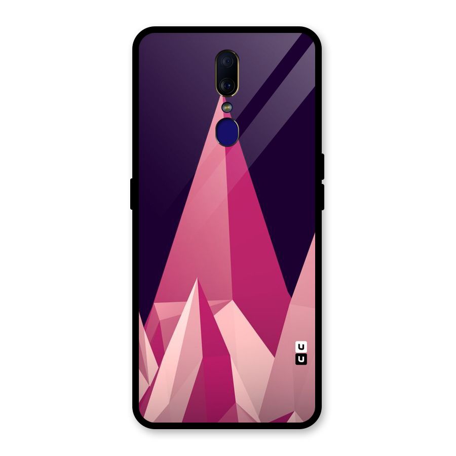 Pink Sharp Glass Back Case for Oppo F11