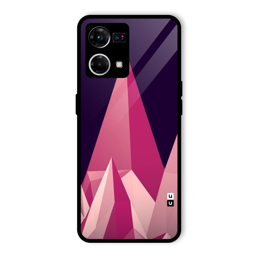 Pink Sharp Glass Back Case for Oppo F21 Pro 5G