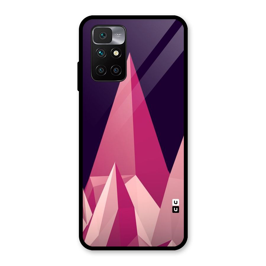 Pink Sharp Glass Back Case for Redmi 10 Prime