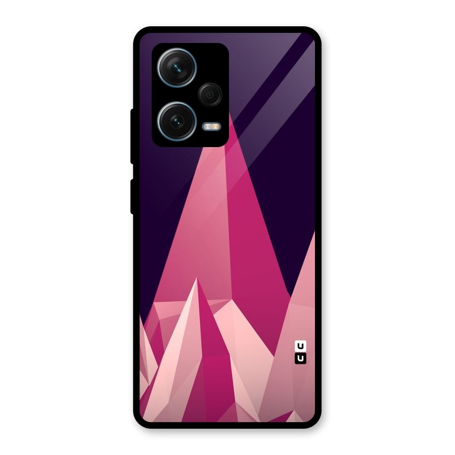 Pink Sharp Glass Back Case for Redmi Note 12 Pro Plus 5G