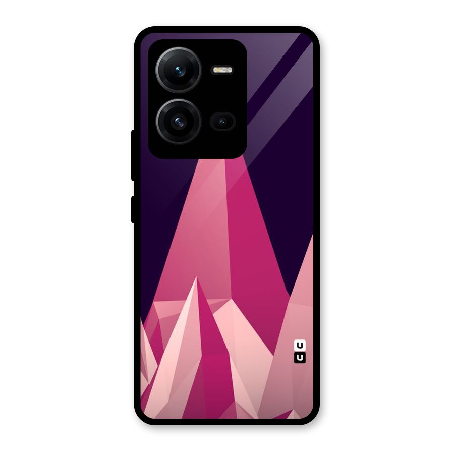 Pink Sharp Glass Back Case for Vivo V25