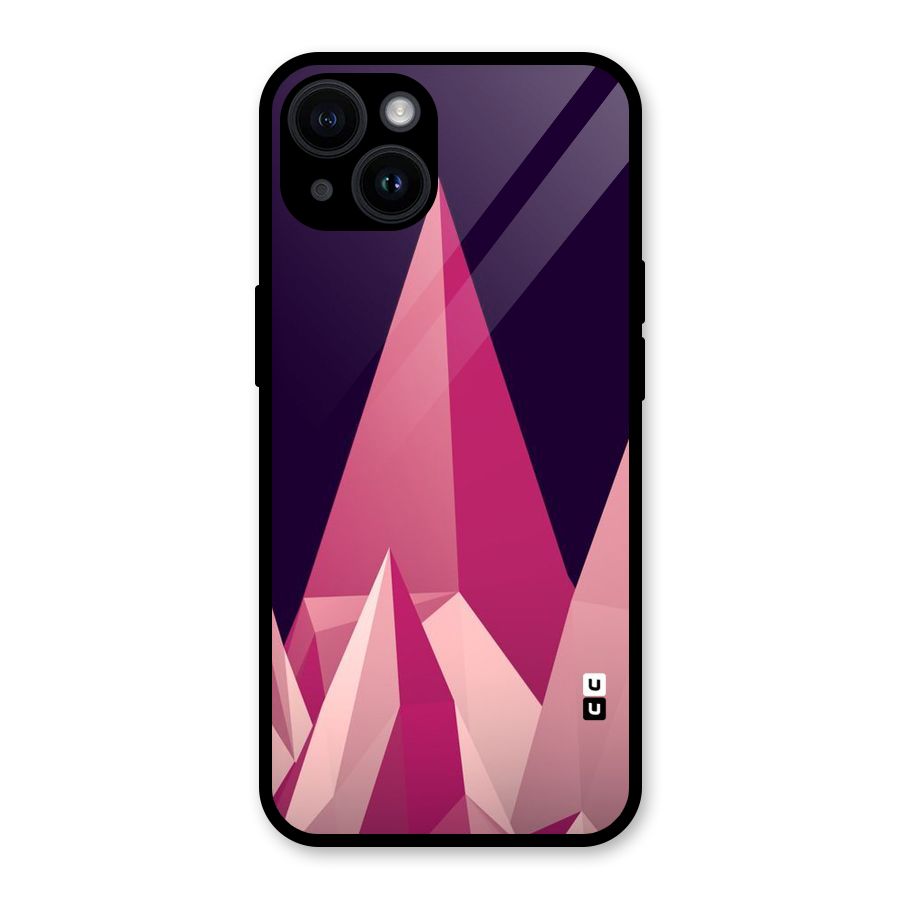 Pink Sharp Glass Back Case for iPhone 14