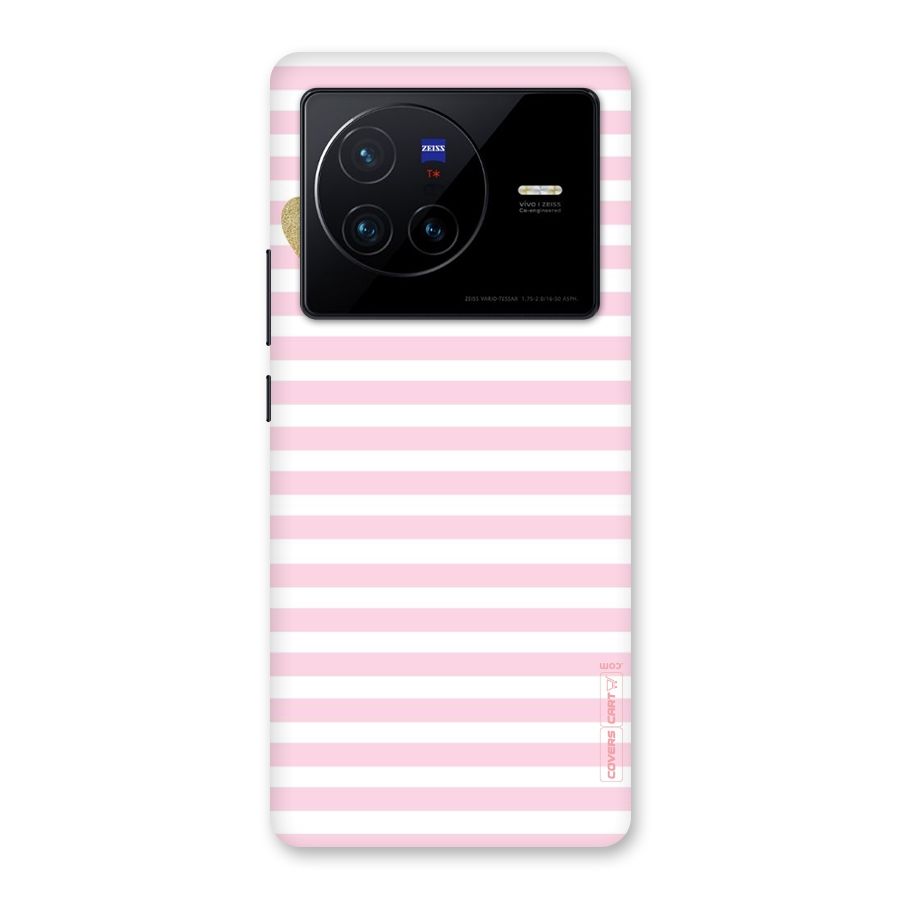 Pink Stripes Back Case for Vivo X80