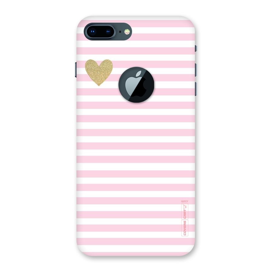 Pink Stripes Back Case for iPhone 7 Plus Logo Cut