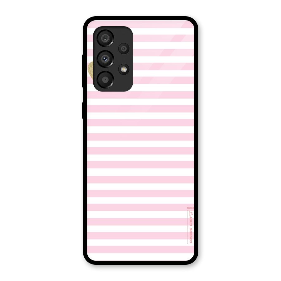 Pink Stripes Glass Back Case for Galaxy A33 5G