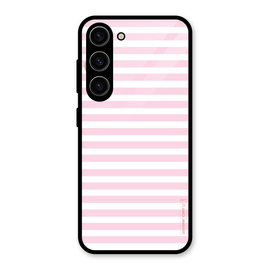 Pink Stripes Glass Back Case for Galaxy S23