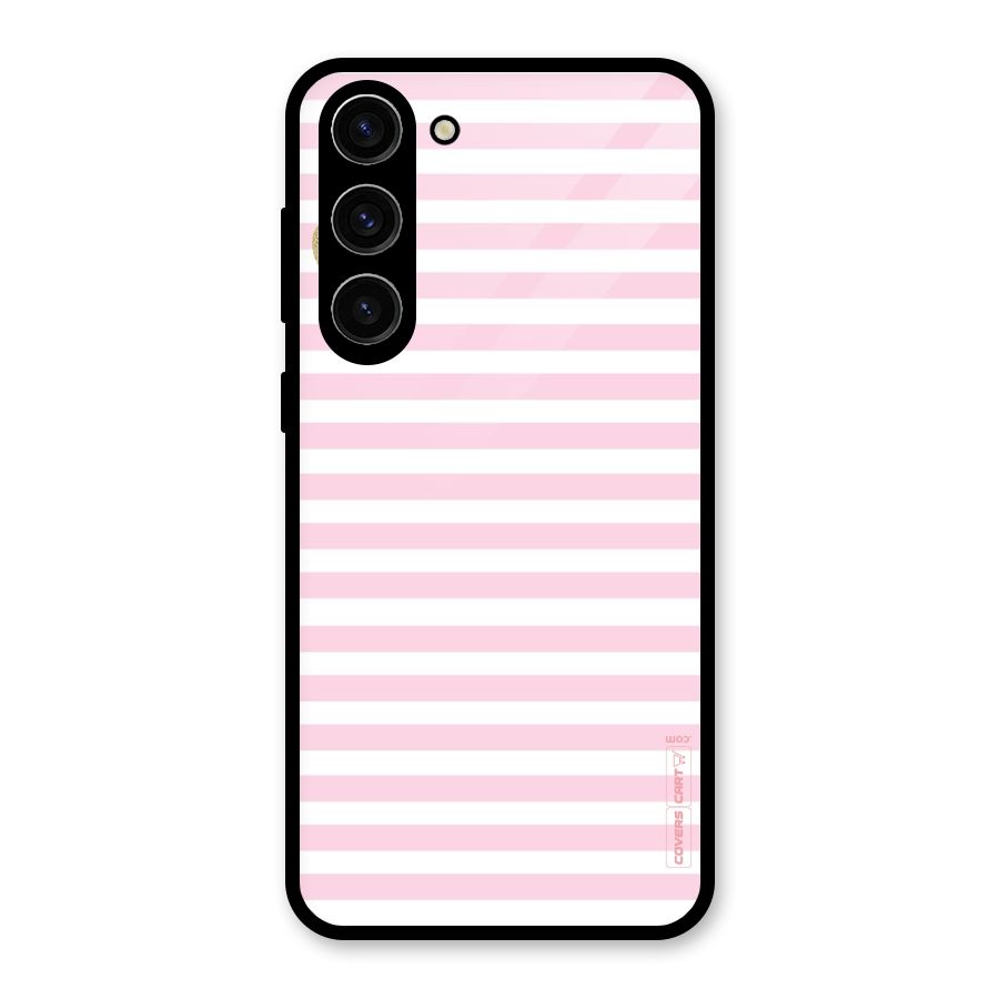 Pink Stripes Glass Back Case for Galaxy S23 Plus