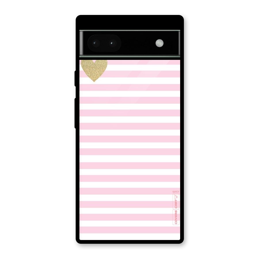 Pink Stripes Glass Back Case for Google Pixel 6a