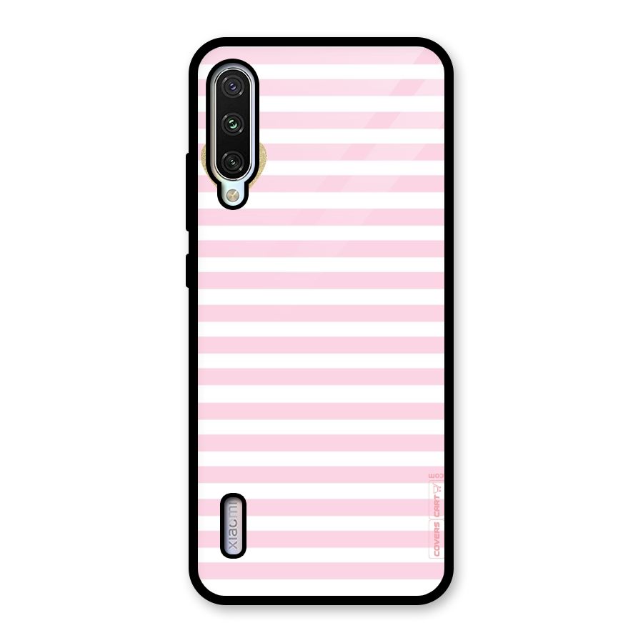 Pink Stripes Glass Back Case for Mi A3