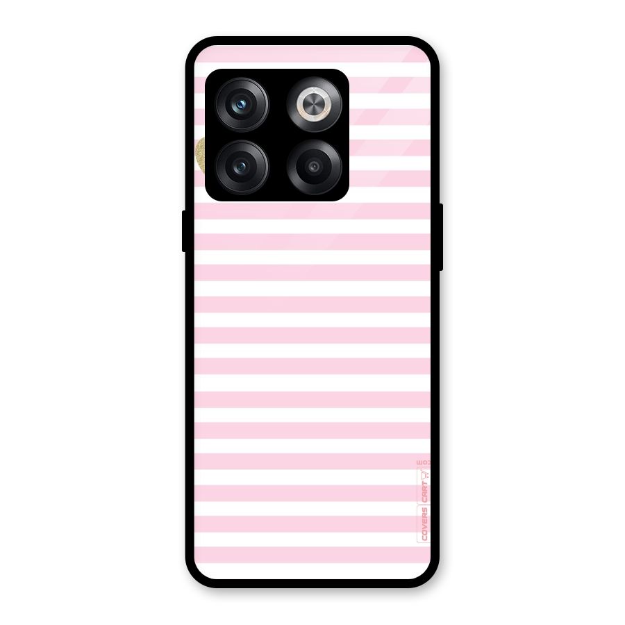 Pink Stripes Glass Back Case for OnePlus 10T