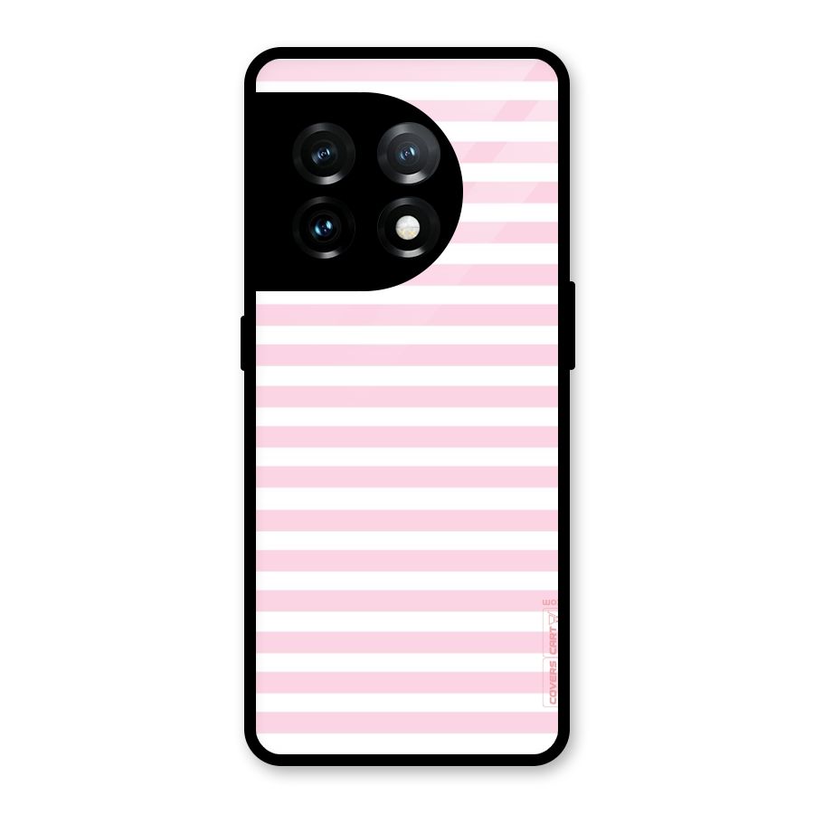 Pink Stripes Glass Back Case for OnePlus 11