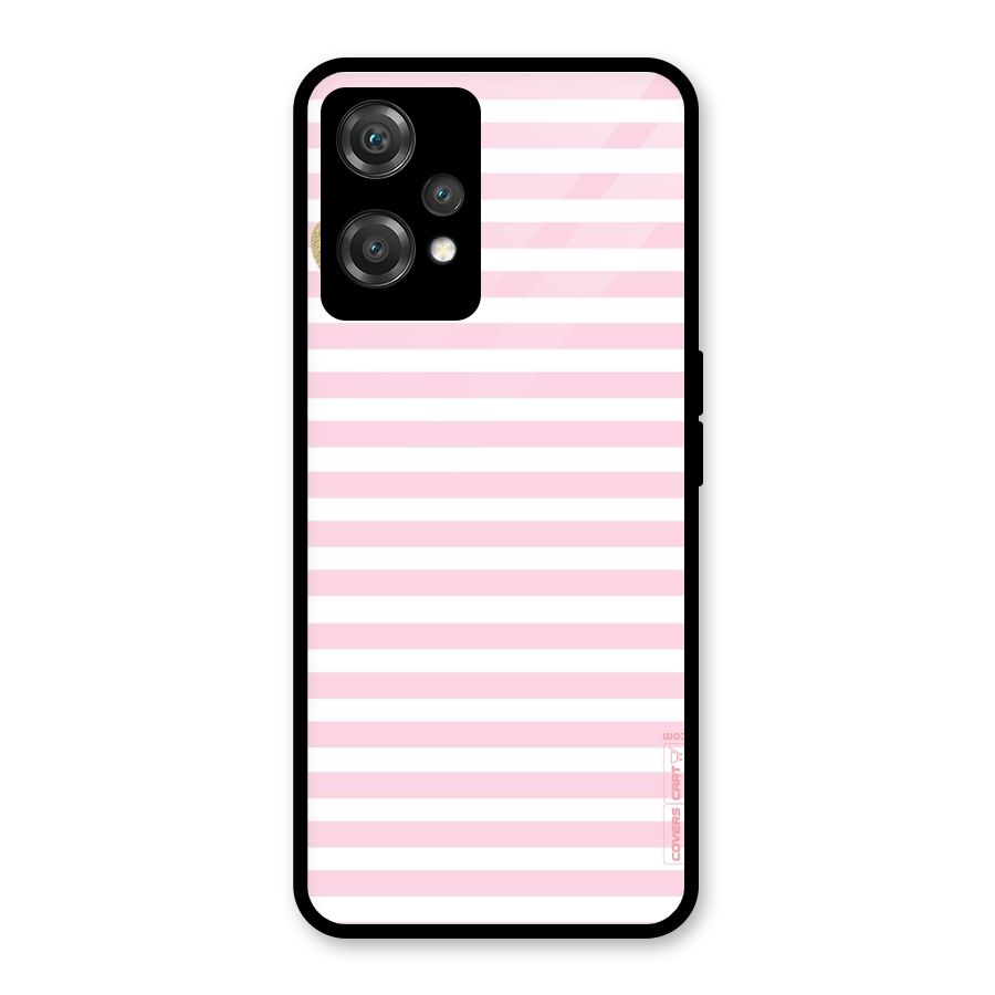 Pink Stripes Glass Back Case for OnePlus Nord CE 2 Lite 5G