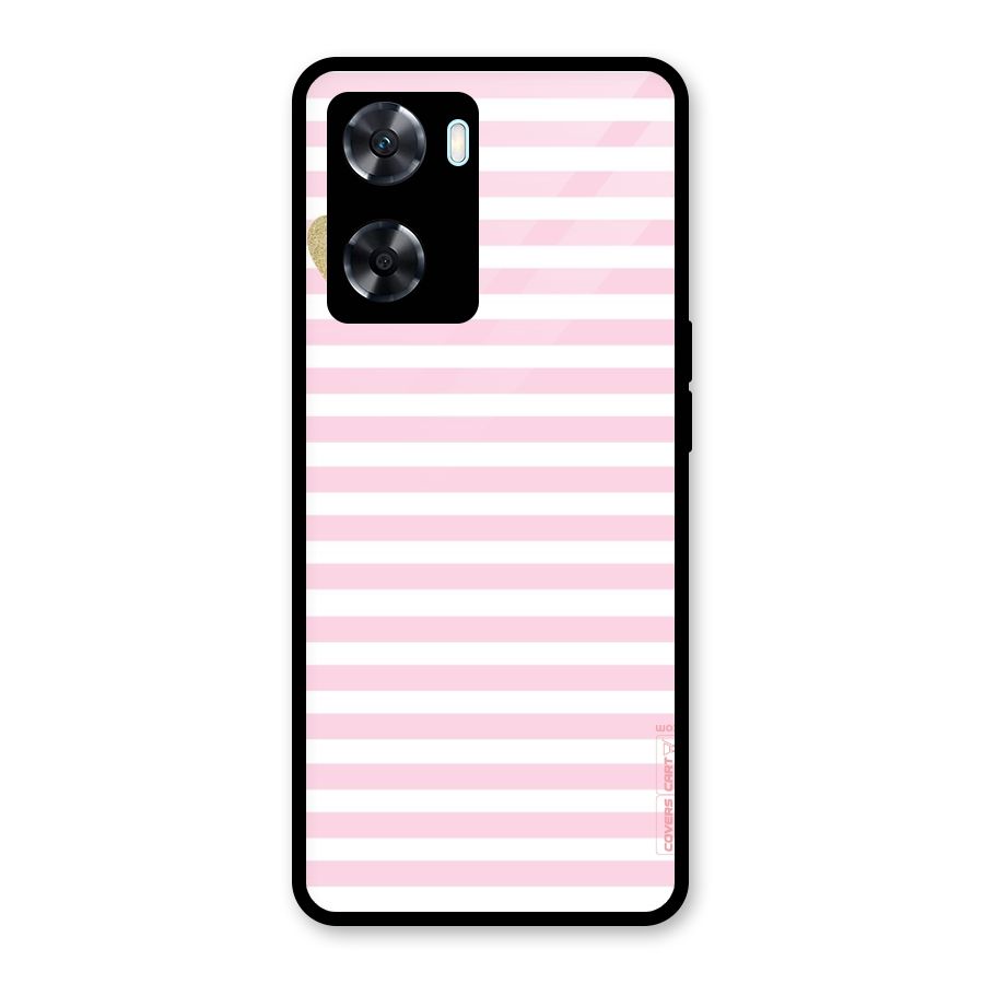 Pink Stripes Glass Back Case for Oppo A77