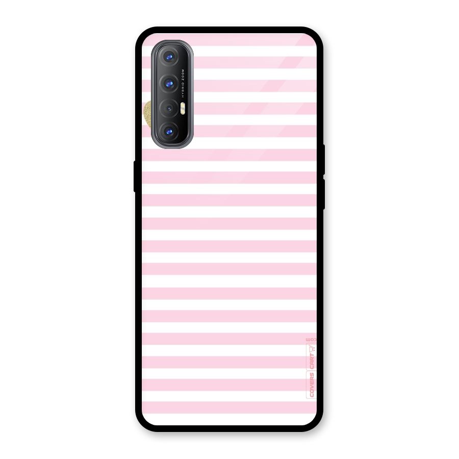 Pink Stripes Glass Back Case for Oppo Reno3 Pro