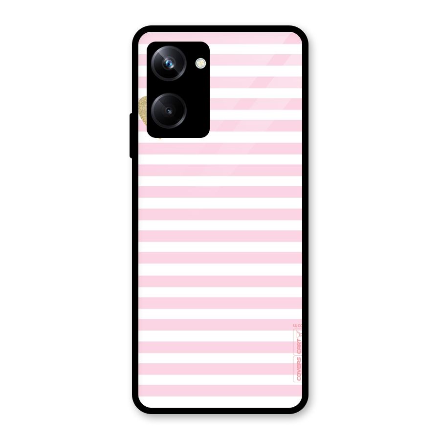 Pink Stripes Glass Back Case for Realme 10 Pro