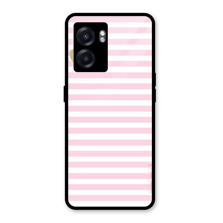 Pink Stripes Glass Back Case for Realme Narzo 50 5G