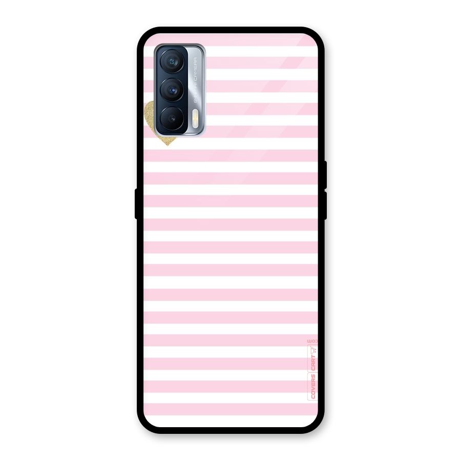 Pink Stripes Glass Back Case for Realme X7
