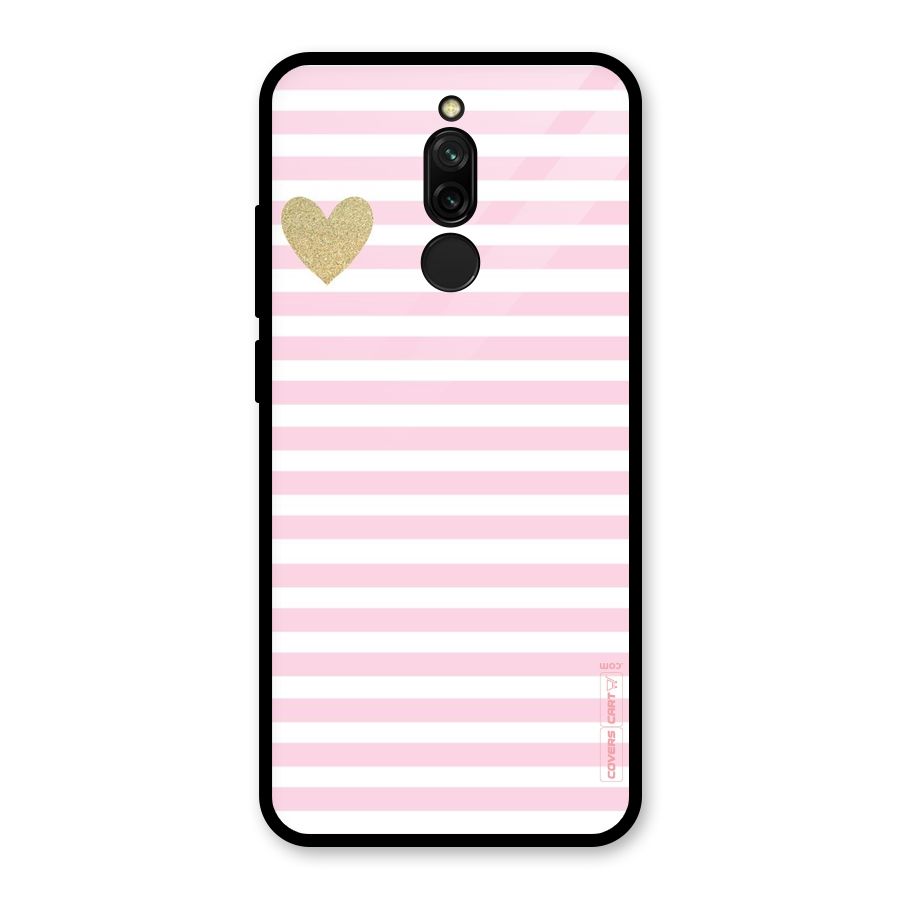 Pink Stripes Glass Back Case for Redmi 8