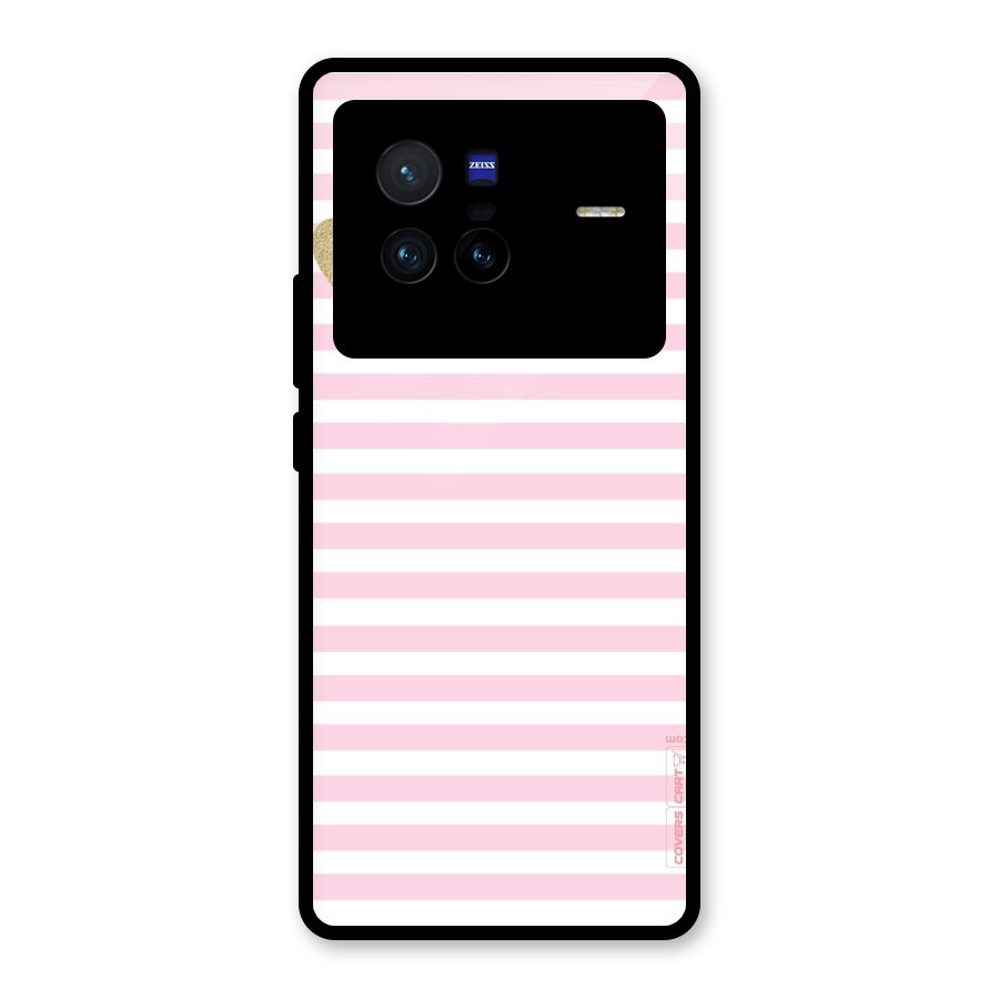 Pink Stripes Glass Back Case for Vivo X80