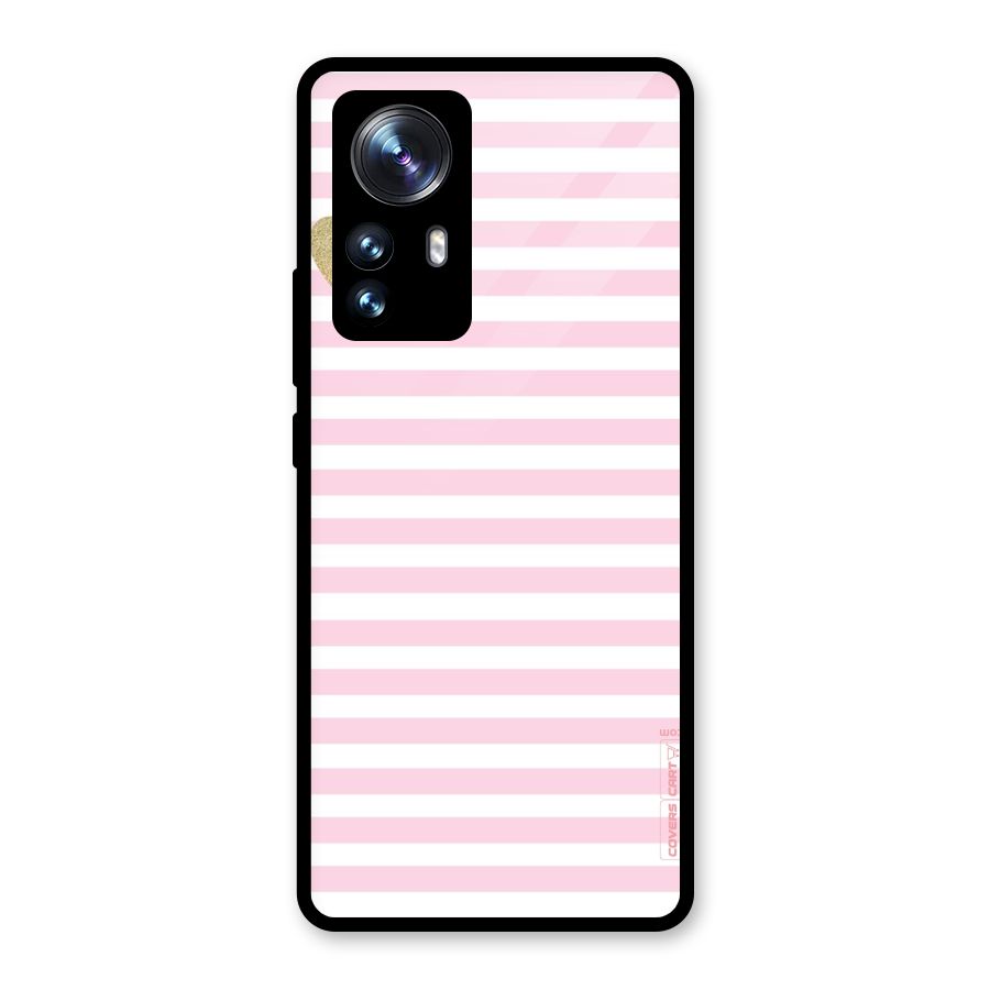 Pink Stripes Glass Back Case for Xiaomi 12 Pro