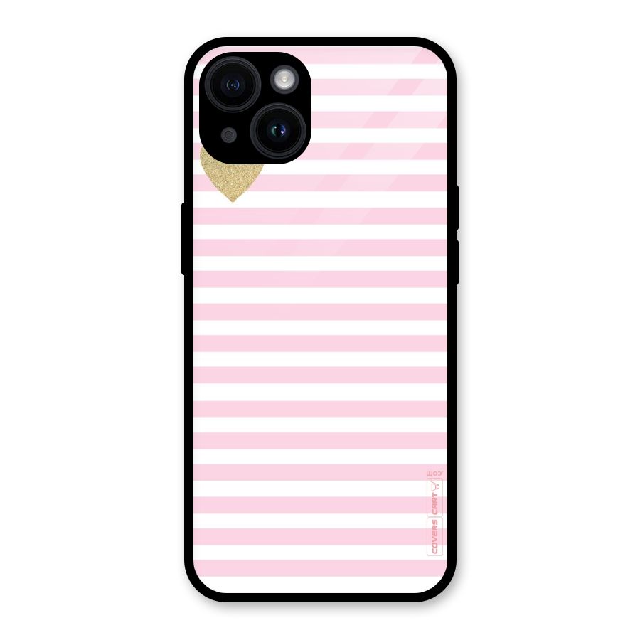 Pink Stripes Glass Back Case for iPhone 14
