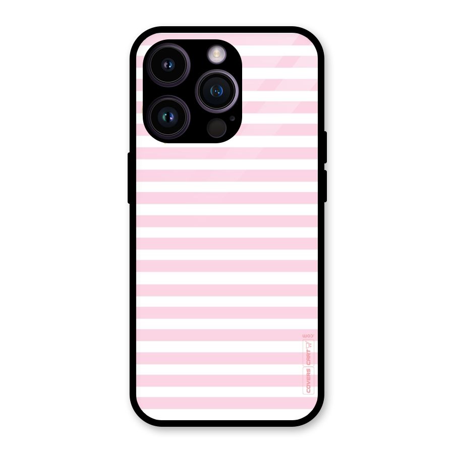 Pink Stripes Glass Back Case for iPhone 14 Pro