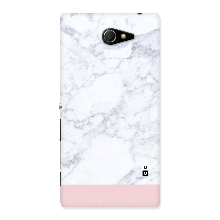 Pink White Merge Marble Back Case for Sony Xperia M2