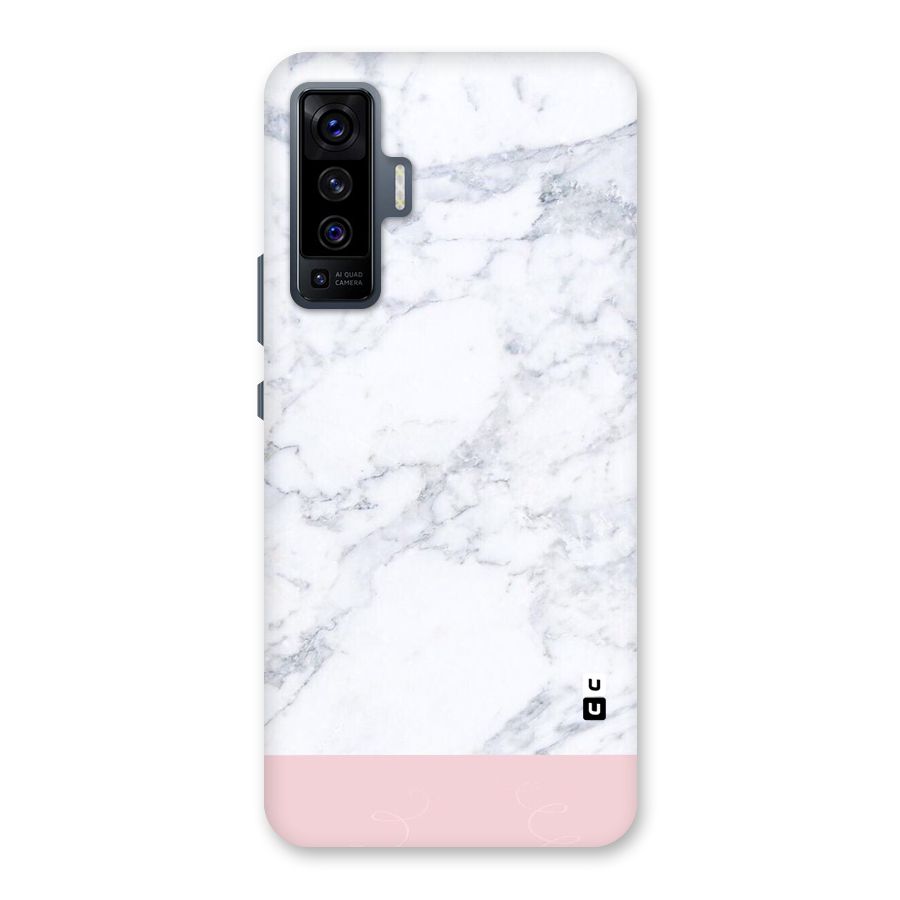 Pink White Merge Marble Back Case for Vivo X50