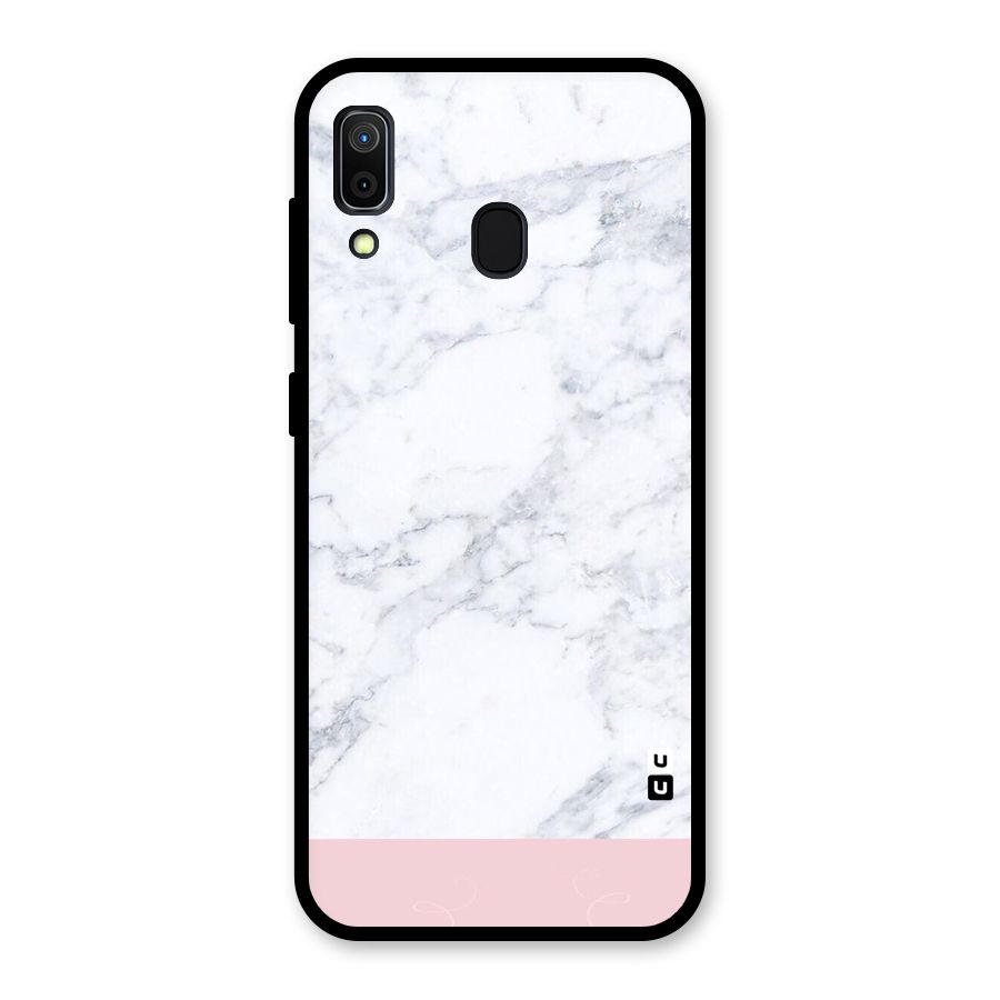 Pink White Merge Marble Glass Back Case for Galaxy A30