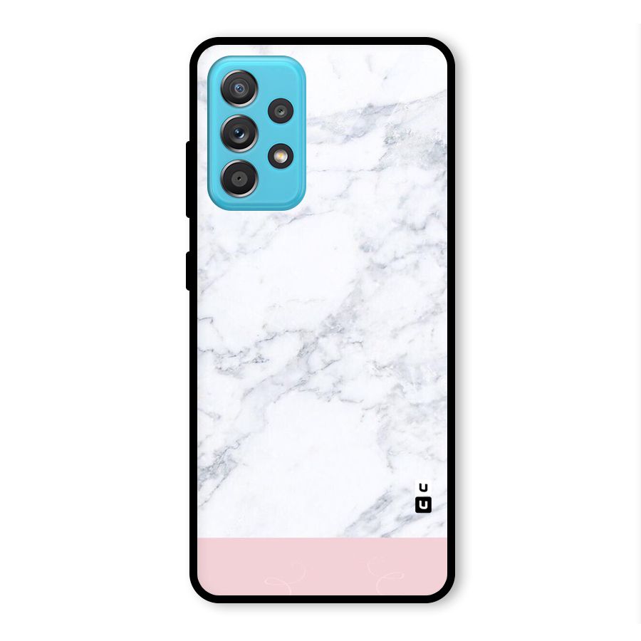 Pink White Merge Marble Glass Back Case for Galaxy A52