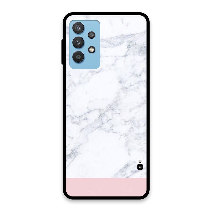 Pink White Merge Marble Glass Back Case for Galaxy M32 5G