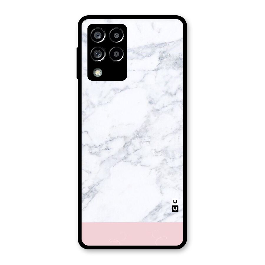 Pink White Merge Marble Glass Back Case for Galaxy M53 5G